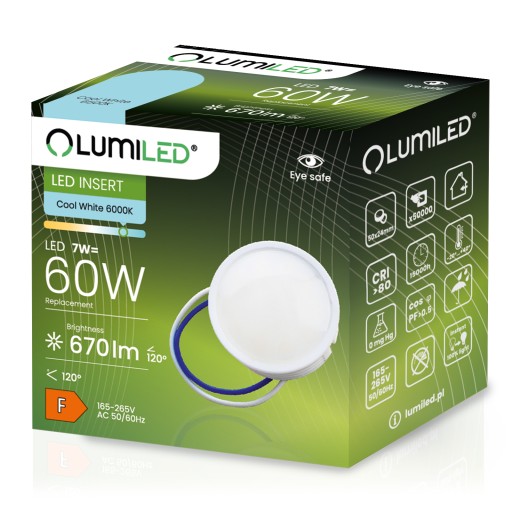Vložný LED modul 7W 670lm 6500K 120° LUMILED