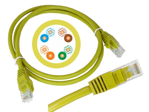 Kábel LAN 0,25 m, internet kat.5e UTP, 10 ks