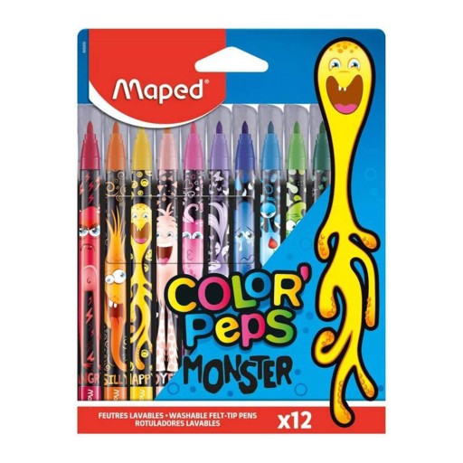 MAPED VIACFAREBNÉ PEPS VÝLETY MONSTER FILT 12ks PRE VIANOČNÝ DARČEK