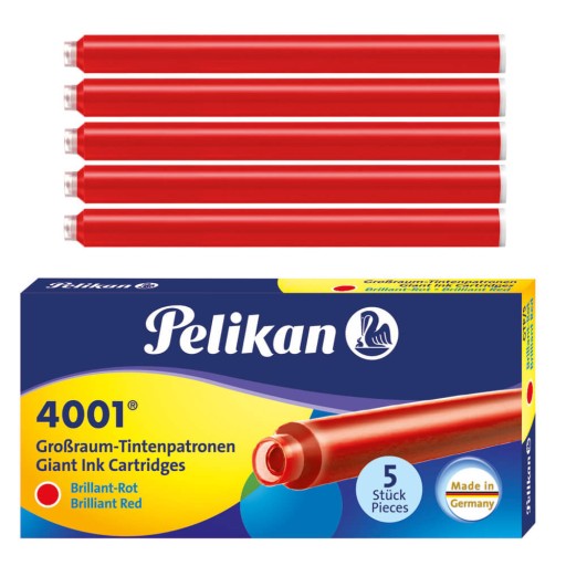 Atramentové náplne 4001 dlhé GTP/5 červené PELIKAN