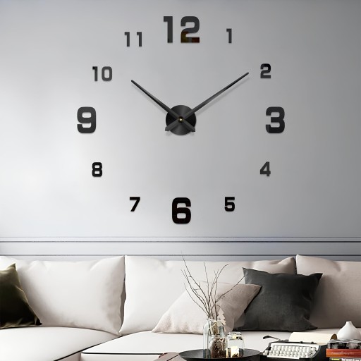 MODERNÉ NÁSTENNÉ HODINY, VEĽKÉ, 85-130mm, PRIPEVNENÉ NA STENU, 3D ZRKADLO, DIY