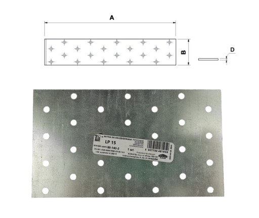 Plochá spojka LP-15 rozmery 80x140mm Skrutka-kov
