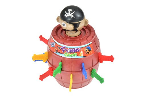 Arkádová hra Crazy Pirate in a Barrel Poke the Pirate 9 x 9 x 12,5 cm