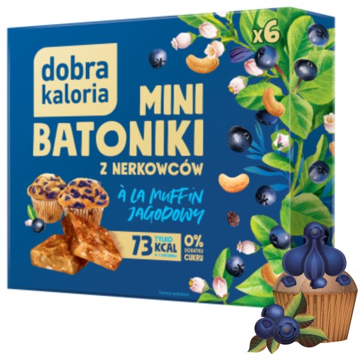 DOBRÉ KALÓRIE Zdravé tyčinky bez cukru Mini muffin čučoriedkový muffin 102g.