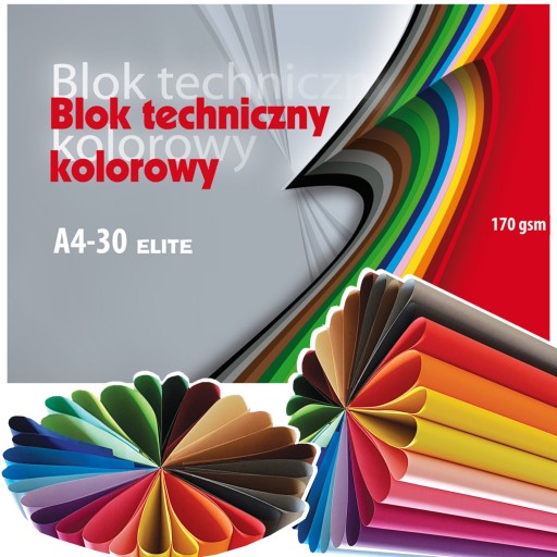 FAREBNÝ ŠKOLSKÝ TECHNICKÝ BLOK, FORMÁT A4, 30 FAREBNÝCH RIADKOVÝCH LISTOV