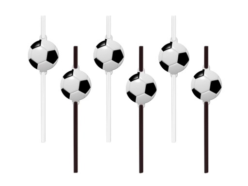 Futbalové narodeninové slamky 6ks Futbalové ECO BIO