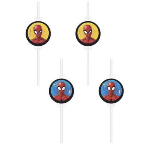 Slamky na pitie pre superhrdinu SPIDERMAN, 4 ks