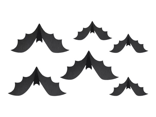 Papierové ozdoby Halloween Bats - 6 ks.