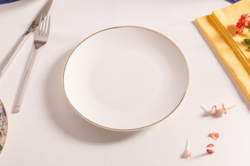 BELLA GOLD LINE DEZERTNÝ TANIER 20CM KRÉMOVÝ PORCELÁN