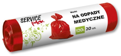 Vrecia na medicínsky odpad, pevný kôš, 120L, 20 kusov