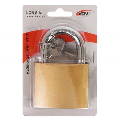 Visiaci zámok okov 40mm, liatina, zlatá LOB KSVZ-40