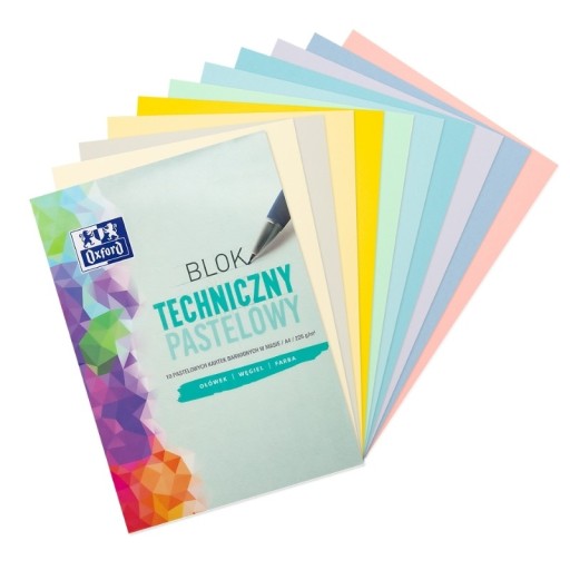 OXFORD TECHNICAL BLOCK A4 10 listov FAREBNÝ PASTEL