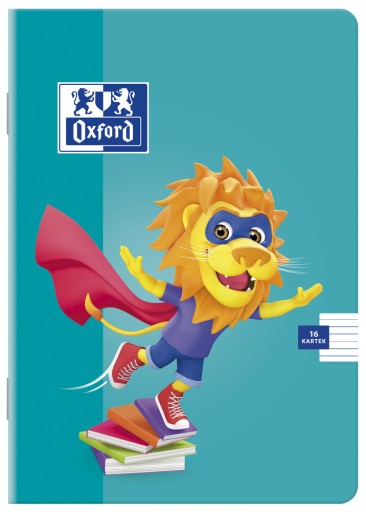 NOTEBOOK OXFORD LION A5/16K DVOJRIADKOVÝ TYRKYSOVÝ