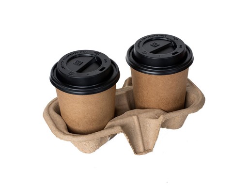 Čierne viečka na 250 ml papierový pohár.