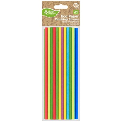 Rúrky na papierové slamky RAINBOW mix BIO eco x24