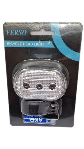 Cyklistická lampa VERSO FRONT, 3 SMD diódy, na batérie, pripevnená k sedlovke