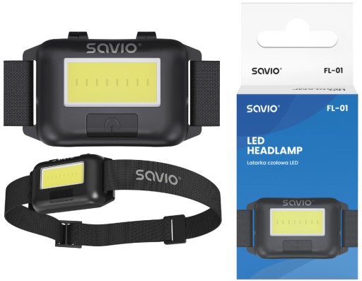Batériová LED čelovka na elastickom remienku SAVIO FL-01