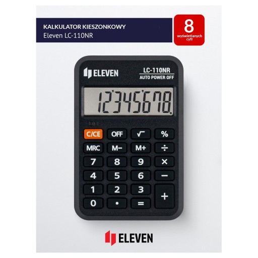 ELEVEN Vrecková kalkulačka LC110NR čierna