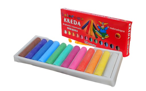 Okrúhla farebná krieda, 12 farieb