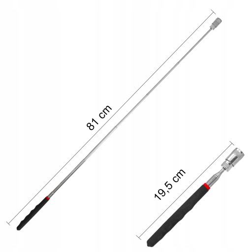 MAGNETICKÝ GRIPPER LED inšpekčný teleskopický magnet 68 cm baterka