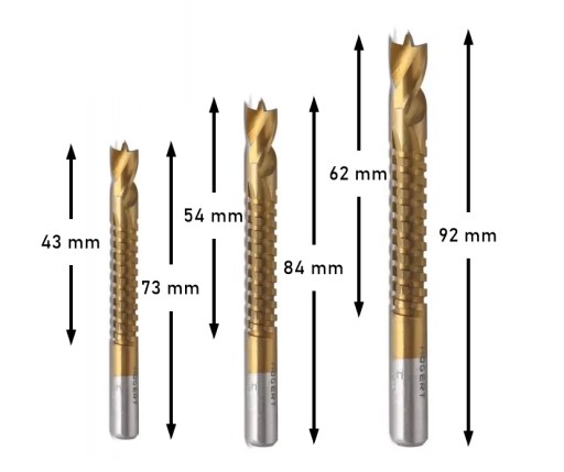 Súprava vrtákov Pílových vrtákov do dreva Plast 5, 6, 8 mm 3 ks