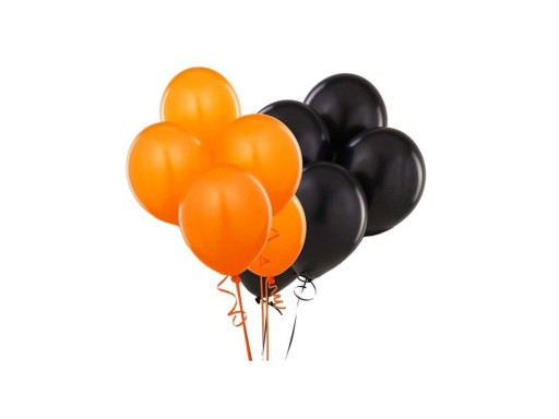 Halloweenske balóny čierne oranžové 50 ks 32 cm