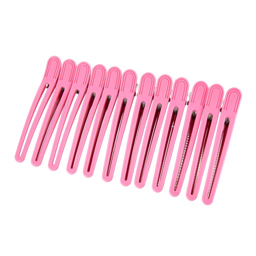 Spony Spony Kadernícke Spony 12 kusov 10cm RUŽOVÉ