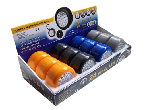 Okrúhle prenosné svietidlo s 24 LED diódami DR-LLO-01