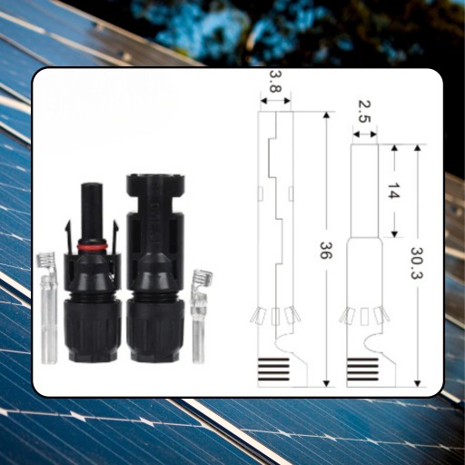 KONEKTOR MC4 KONEKTOR SOLÁRNY PANEL FOTOVOLTAICKÝ KONEKTOR 1000V 30A+ -