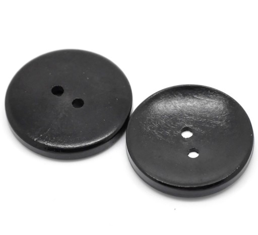 2ks drevený hladký gombík 30mm čierny