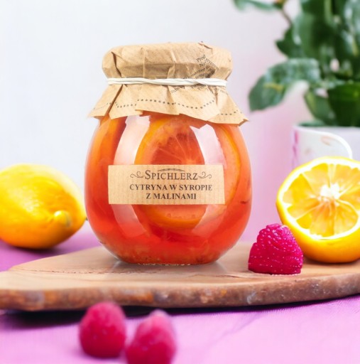 Citrón v sirupe s malinami Malina Citróny Citróny do čaju 260g