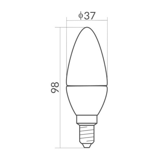 LED žiarovka E14 Sviečka 5W C37 Neutral White