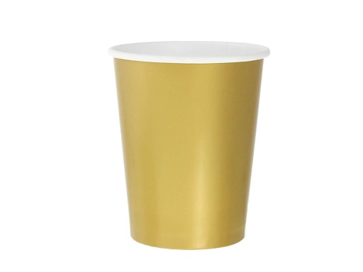 PAPIEROVÝ hrnček 1 FARBA ZLATÁ 270 ml 14 ks GODAN