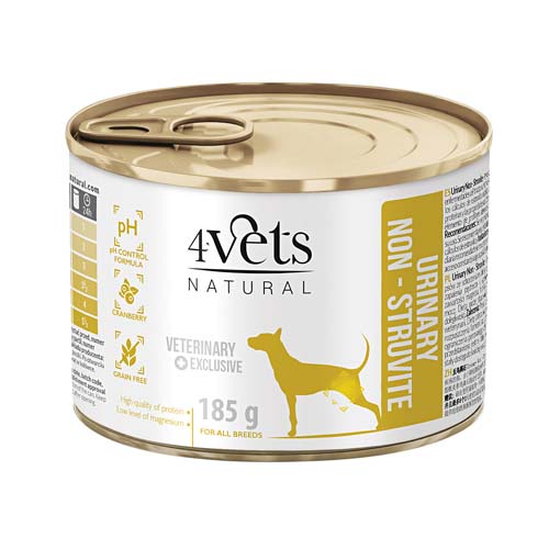4VETS Natural URINARY NON STRUVITE 185g Konzervované vlhké krmivo pre psov