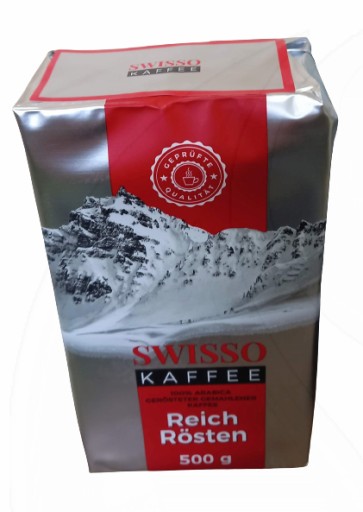 MLETÁ KÁVA SWISSO KAFFEE REICH ROSTEN VYVÁŽENÁ A JEMNÁ CHUŤ 500g