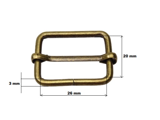Koženkový regulátor 26 / 20 / 3 mm 1 ks staré zlato
