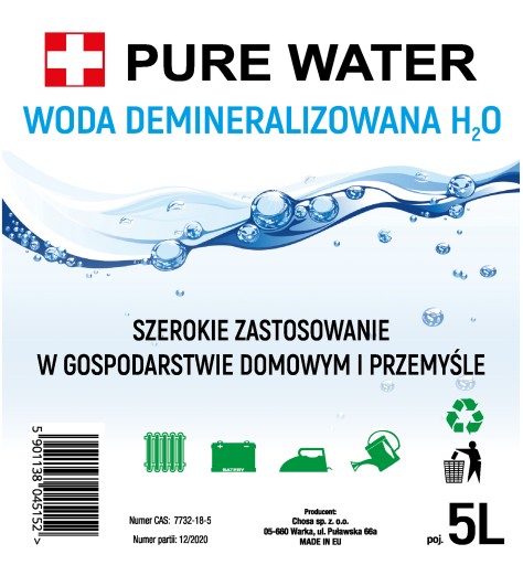 DESTILOVANÁ DEMINERALIZOVANÁ voda 5L do žehličky