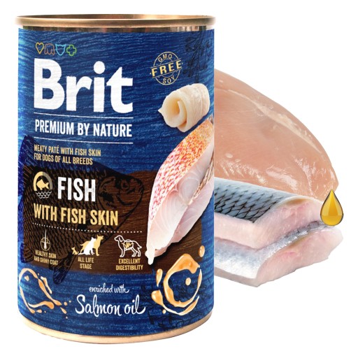 BRIT BY NATURE Mokré krmivo pre psov Ryby 400g