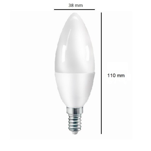 C38 LED žiarovka 230V 9w 6500k E14 830lm Sviečka