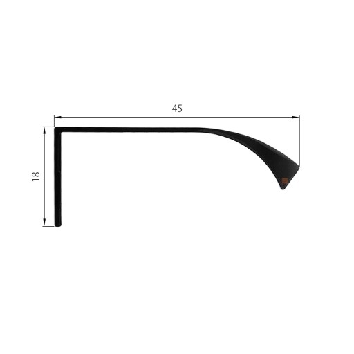 Okrajová rukoväť UA02, rozteč 256 mm - inox