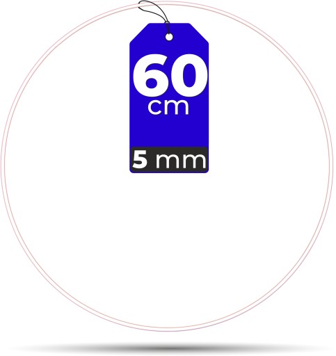 BIELA obruč 60 cm 5 mm SILNÝ kov pre makramé