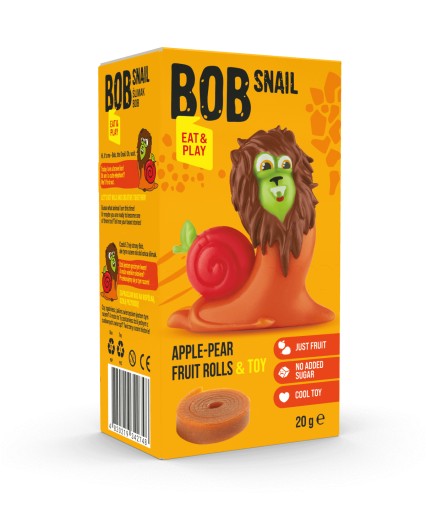 Bob Slimák Zdravé ovocné pochutiny Jablko Hruška s hračkou 20g