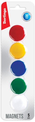 MAGNETY NA TABUĽKU Kancelársky set MAGNET NA TABULE okrúhly 30mm - 5 kusov