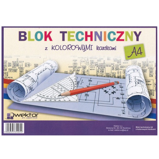 FAREBNÝ TECHNICKÝ blok A4 Vector 8 listov