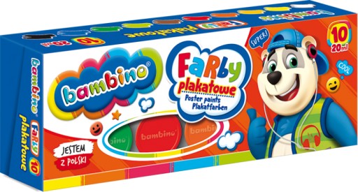 Bambino plagátové farby, 10 farieb