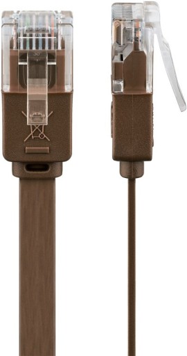 Sieťový prepojovací kábel LAN RJ45 kat.6 plochý U/UTP, tmavohnedý 7 m