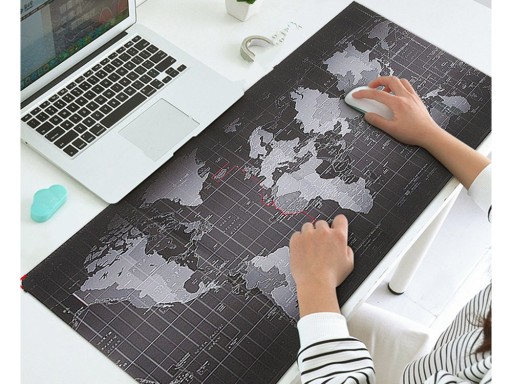VEĽKÁ PODLOŽKA POD MYŠ MAPA SVETA KANCELÁRIA 80x30