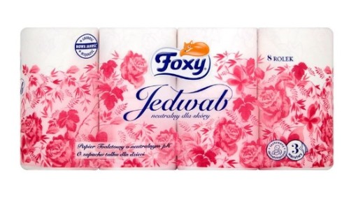 Jemný toaletný papier FOXY SILK 8 roliek