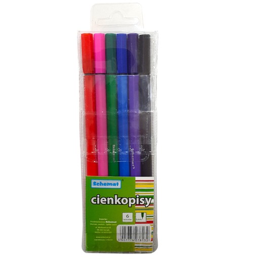 Jemné fixky Fixky do školy, 6 farieb, 0,4 mm Schéma 8132