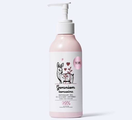 YOPE Gél na intímnu hygienu Geranium a Cranberry